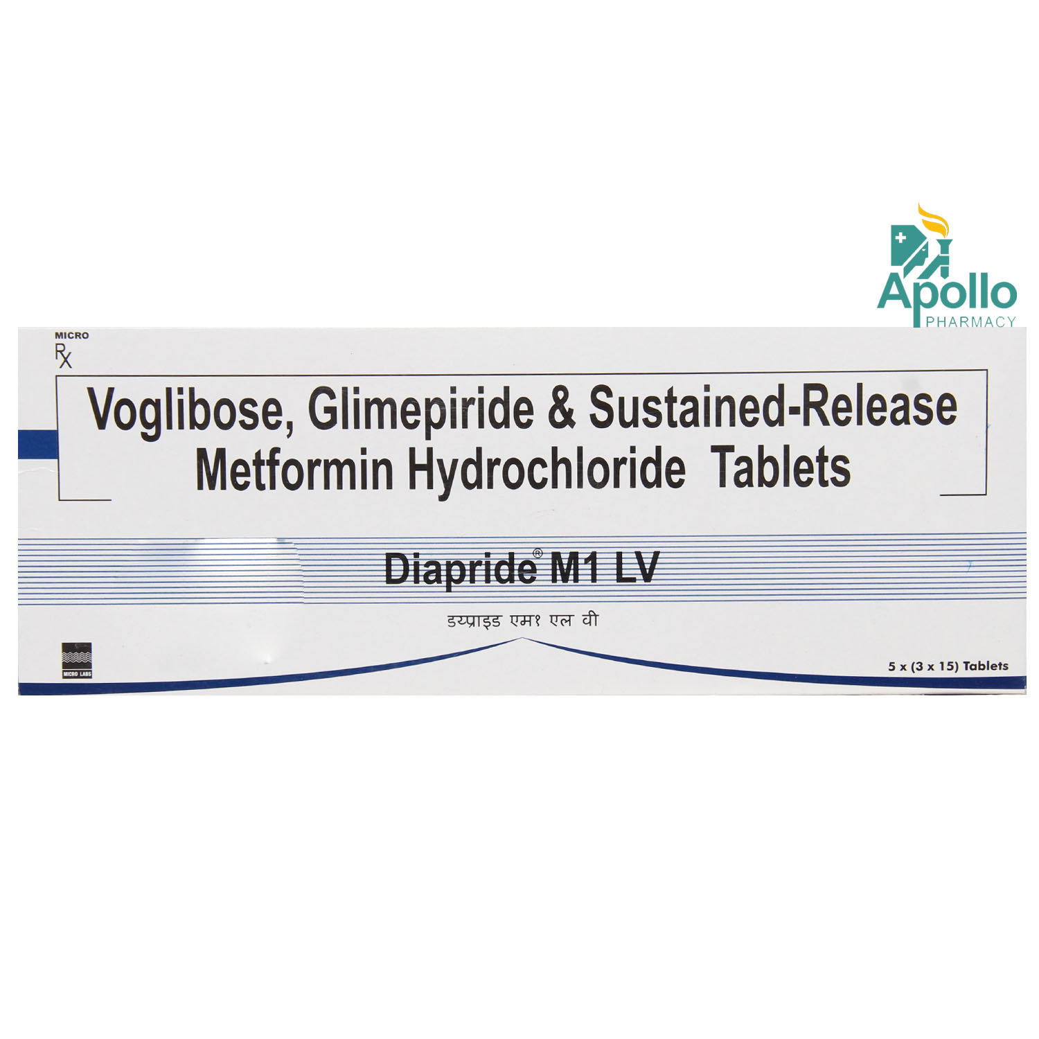 Diapride M1 LV Tablet 15's, Pack of 15 Diapride M1 LV Tablet 15's, Pack of 15