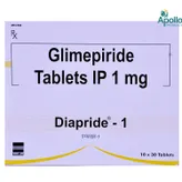 Diapride-1 Tablet 30's, Pack of 30 TABLETS
