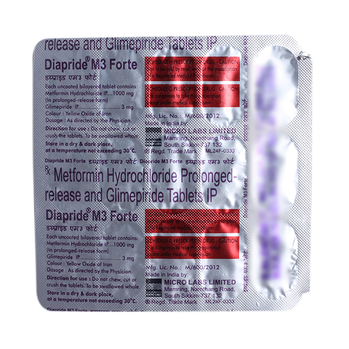 Diapride M3 Forte Tablet 15's, Pack of 15 TABLETS Diapride M3 Forte Tablet 15's, Pack of 15 TABLETS