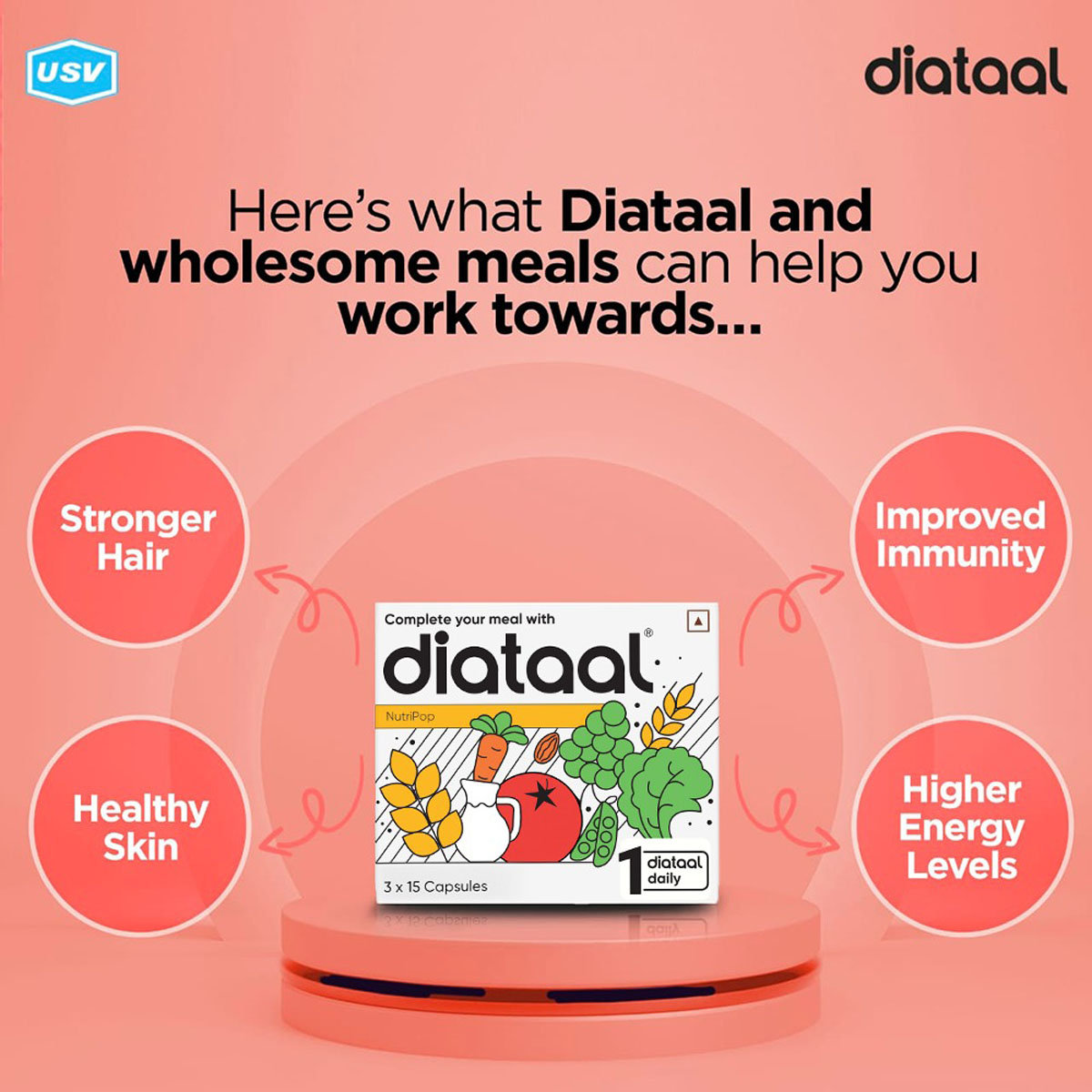 Diataal Multivitamin & Minerals Capsule, 45 Count, Pack of 45 Diataal Multivitamin & Minerals Capsule, 45 Count, Pack of 45