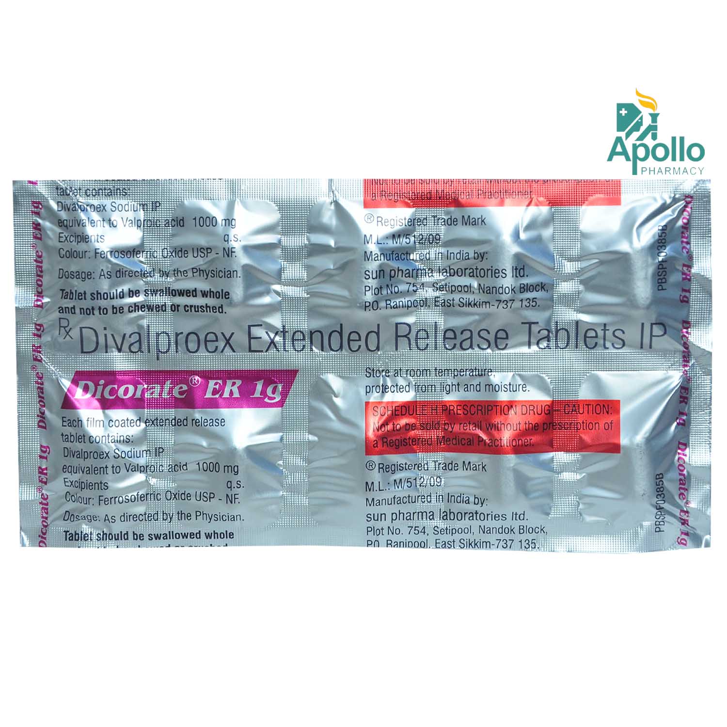 Dicorate ER Tablet 1g 10's, Pack of 10 TABLETS Dicorate ER Tablet 1g 10's, Pack of 10 TABLETS