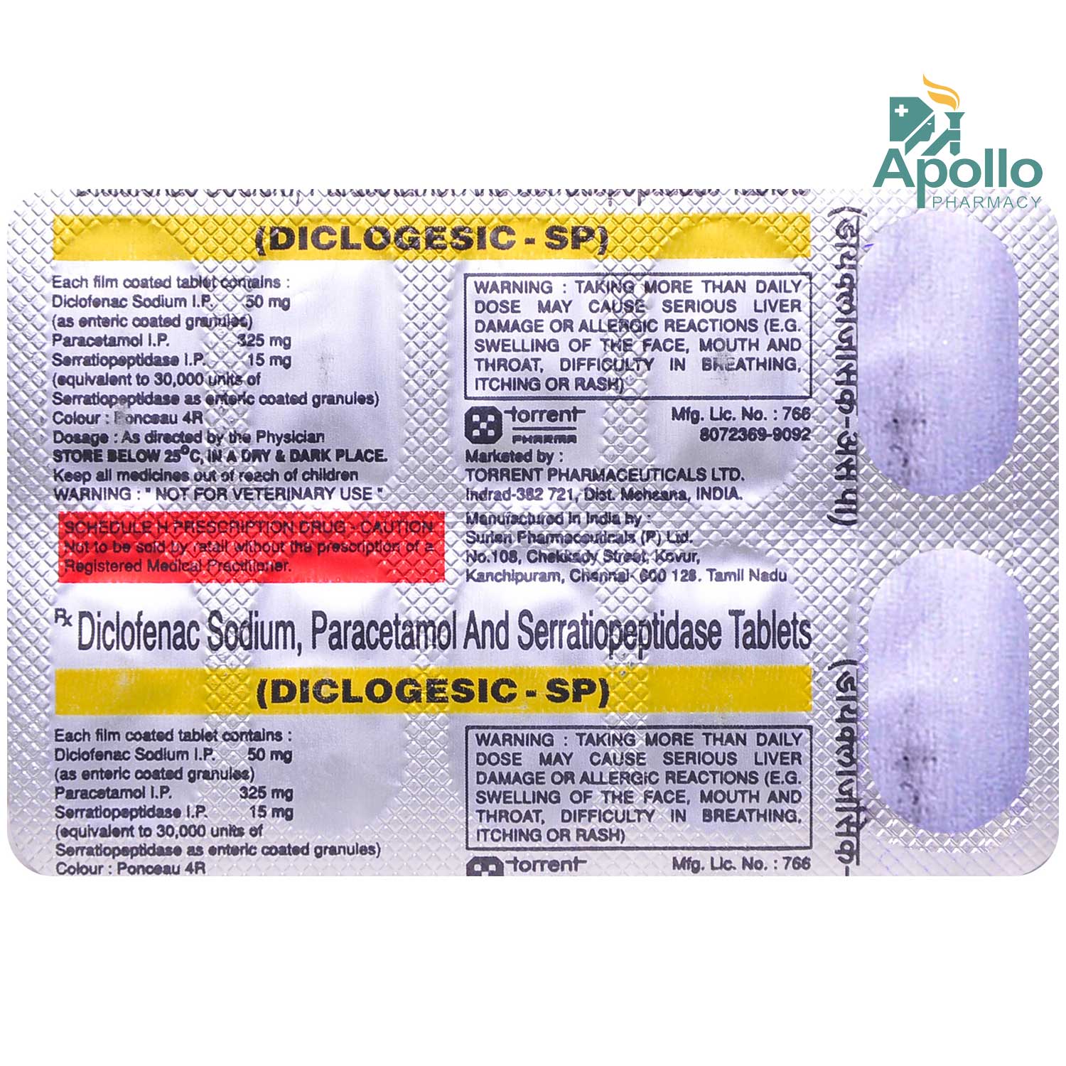 Diclogesic-SP Tablet 10's, Pack of 10 TABLETS Diclogesic-SP Tablet 10's, Pack of 10 TABLETS