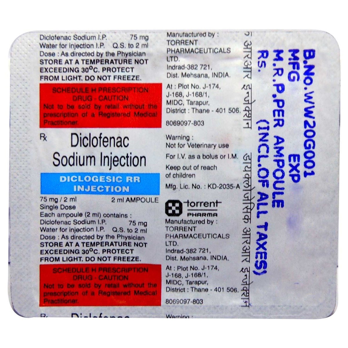 Diclogesic RR Injection 5 X 2 ml, Pack of 5 InjectionS Diclogesic RR Injection 5 X 2 ml, Pack of 5 InjectionS