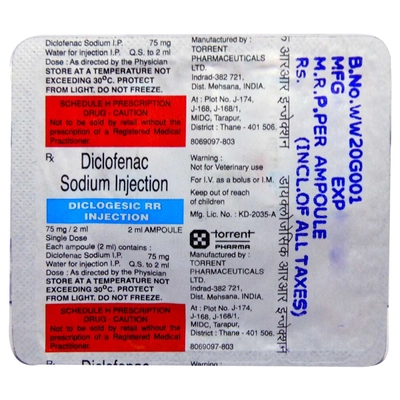 Diclogesic RR Injection 5 X 2 ml, Pack of 5 InjectionS