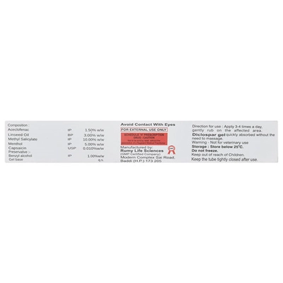 Diclospar Gel 30 gm, Pack of 1 GEL