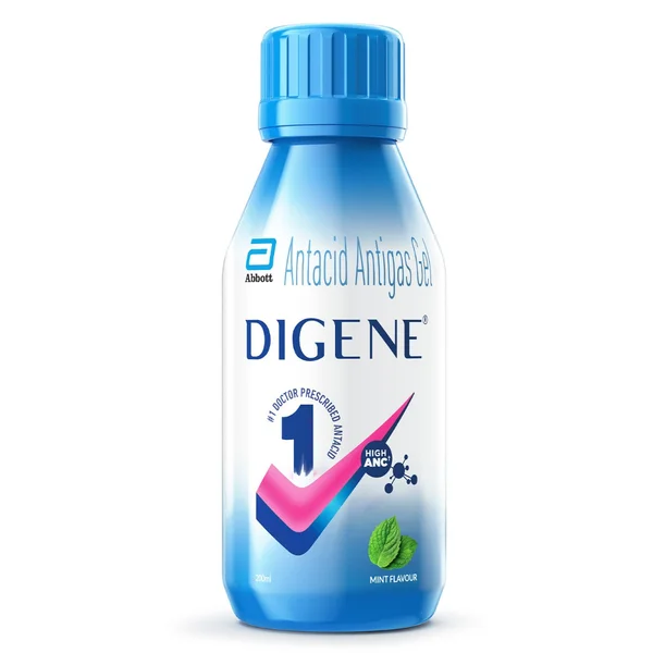 Digene Antacid Antigas Gel Mint Flavour, 200 ml, Pack of 1