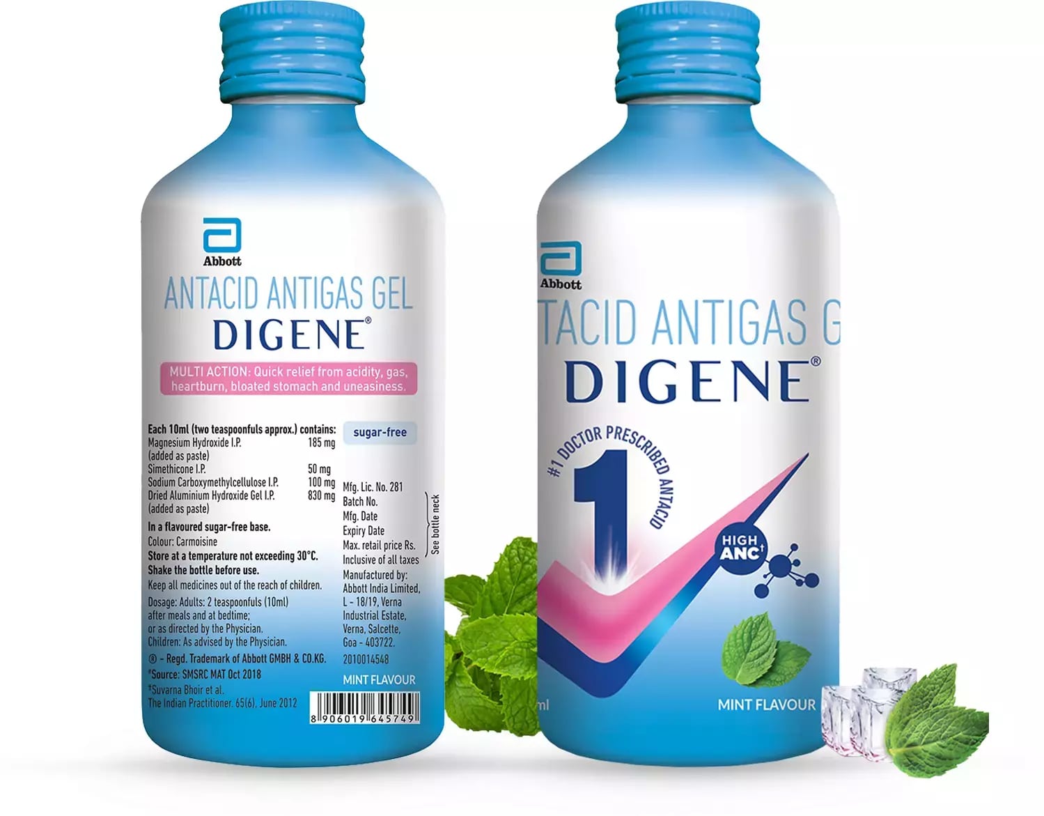 Digene Antacid Antigas Gel Mint Flavour, 200 ml, Pack of 1 Digene Antacid Antigas Gel Mint Flavour, 200 ml, Pack of 1