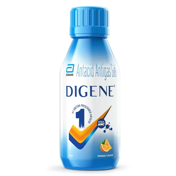 Digene Antacid Antigas Gel Orange Flavour, 200 ml, Pack of 1