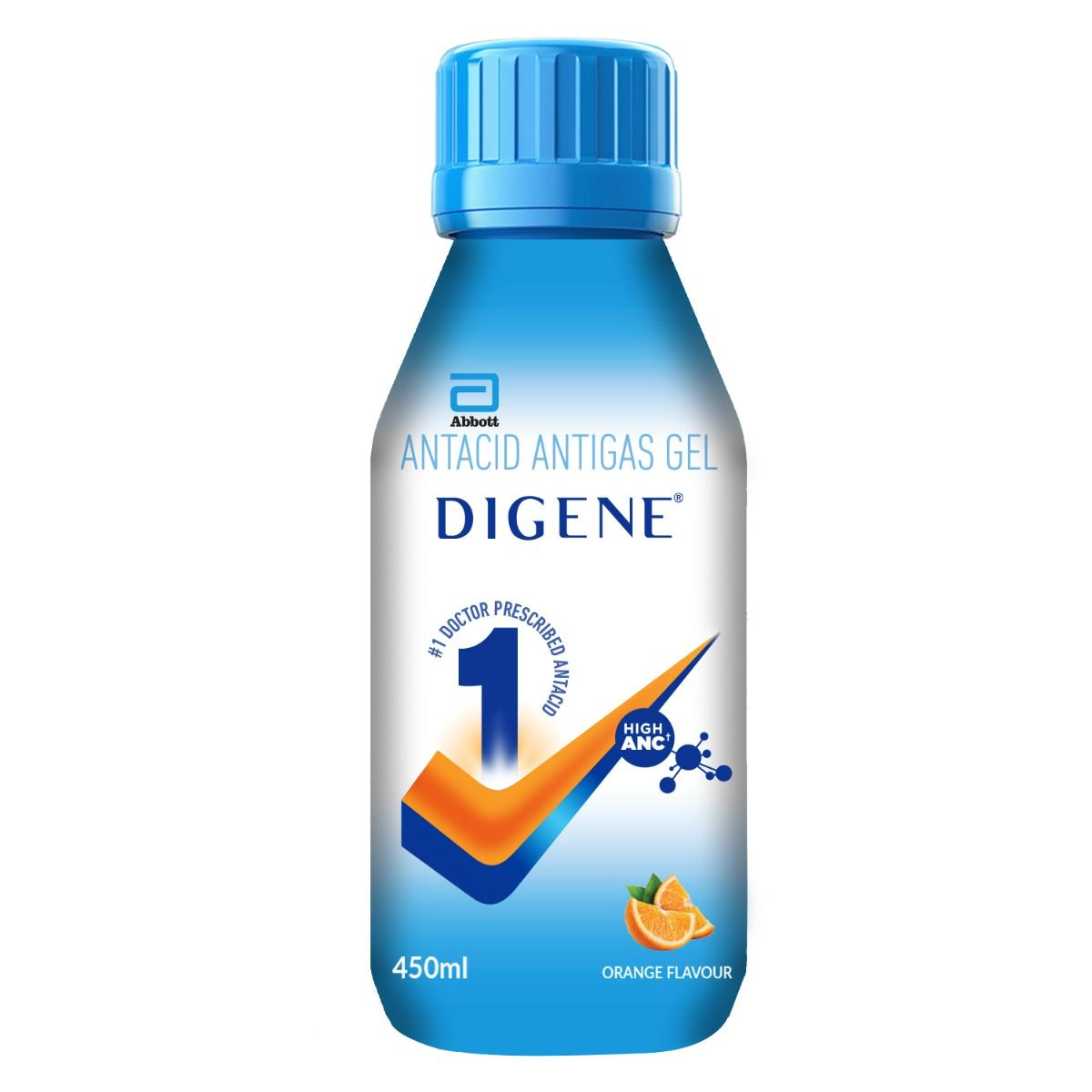 Buy Digene Antacid Antigas Gel Orange Flavour, 450 ml Online