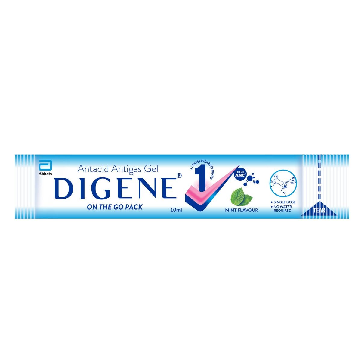 Buy Digene On The Go Pack Mint Flavour Antacid Antigas Gel, 5x10 ml Online