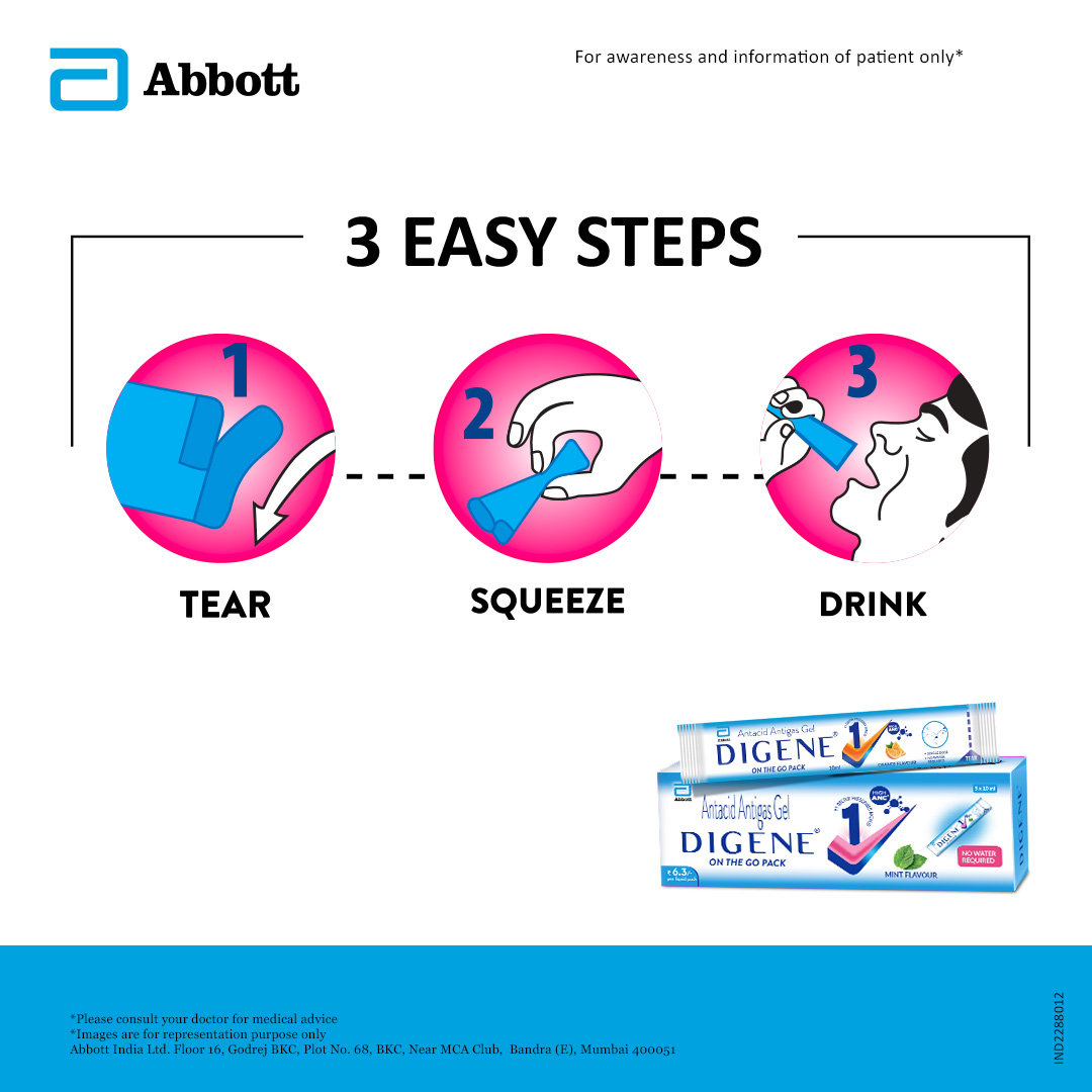 Digene On The Go Pack Orange Flavour Antacid Antigas Gel, 5x10 ml, Pack of 1 Digene On The Go Pack Orange Flavour Antacid Antigas Gel, 5x10 ml, Pack of 1