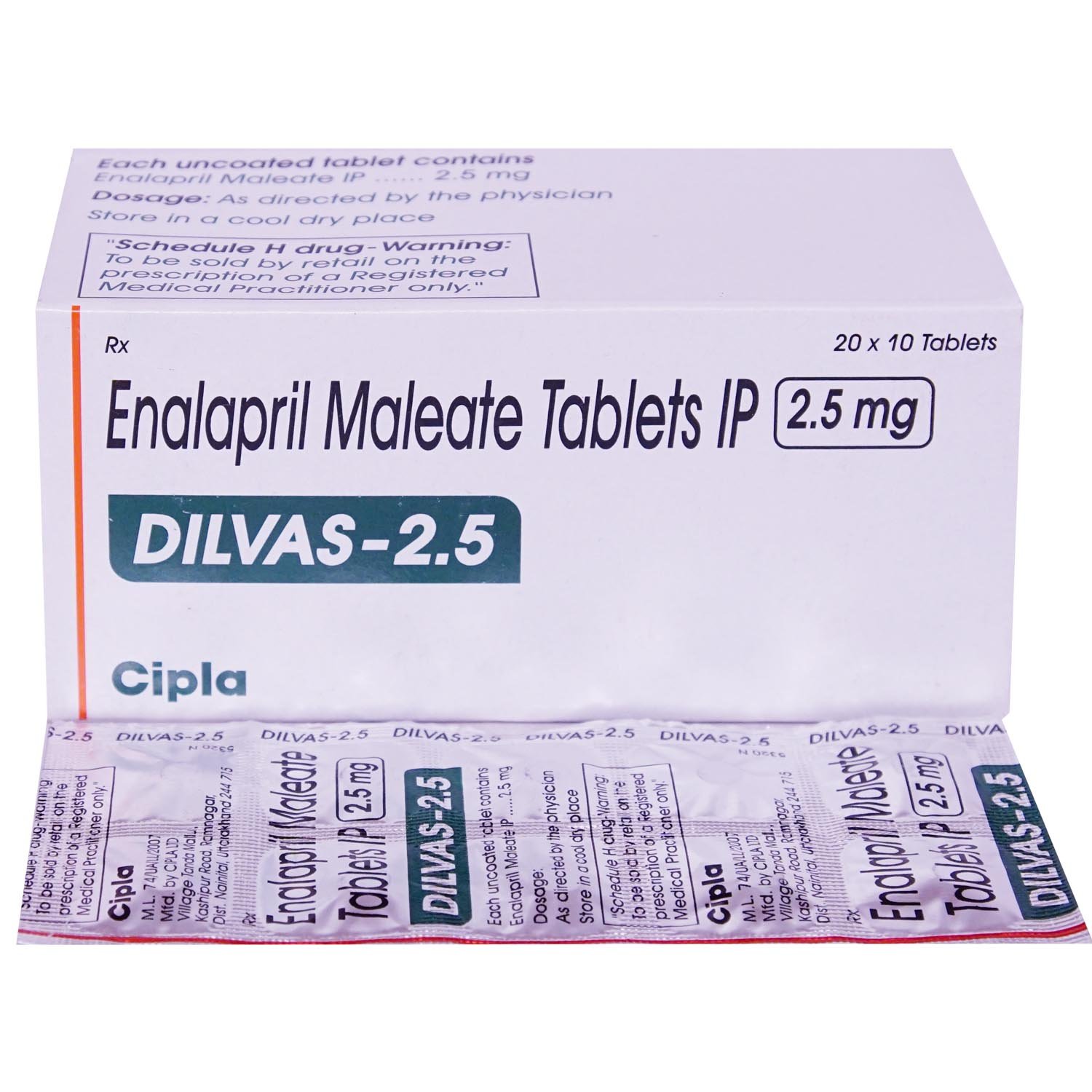 Dilvas-2.5 Tablet 10's, Pack of 10 TABLETS Dilvas-2.5 Tablet 10's, Pack of 10 TABLETS