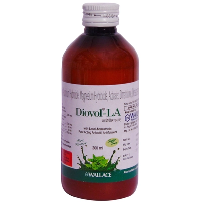 Diovol LA Sugar Free Mint Flavour Oral Solution 200 ml, Pack of 1 Oral Solution