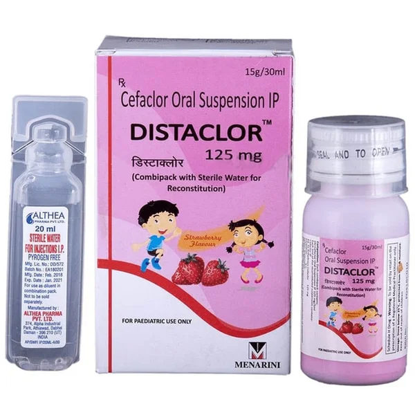 Distaclor 125 mg Strawberry Oral Suspension, Pack of 1 Suspension