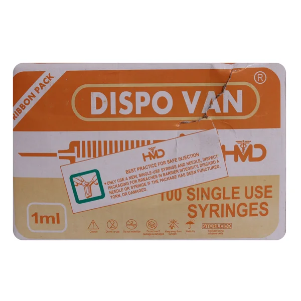 Dispovan Syringe 1Ml 26G X 1/2"
