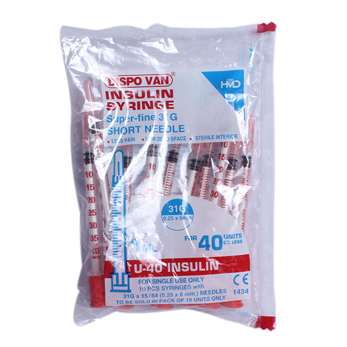 Buy Dispovan 1ml 40IU Insulin Syringe 30G 10's Online