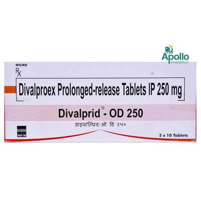 Divalprid OD 250 Tablet 10's, Pack of 10 TABLETS