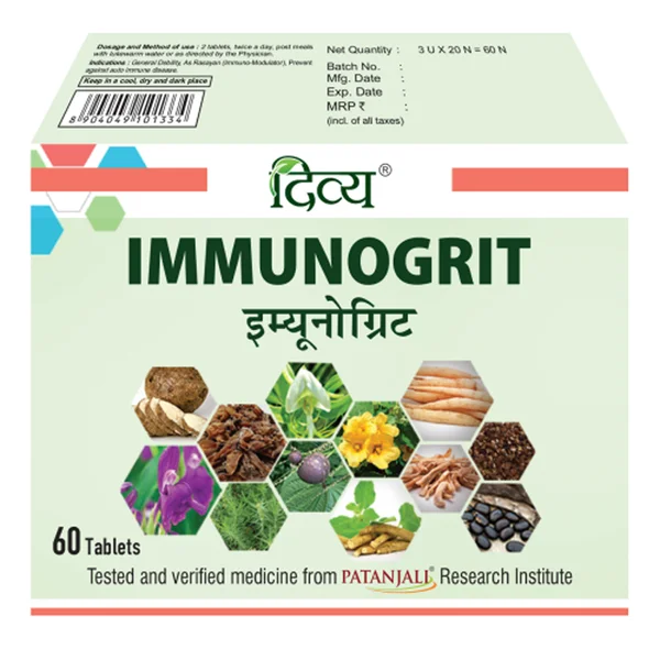 Patanjali Divya Immunogrit, 60 Tablets, Pack of 1