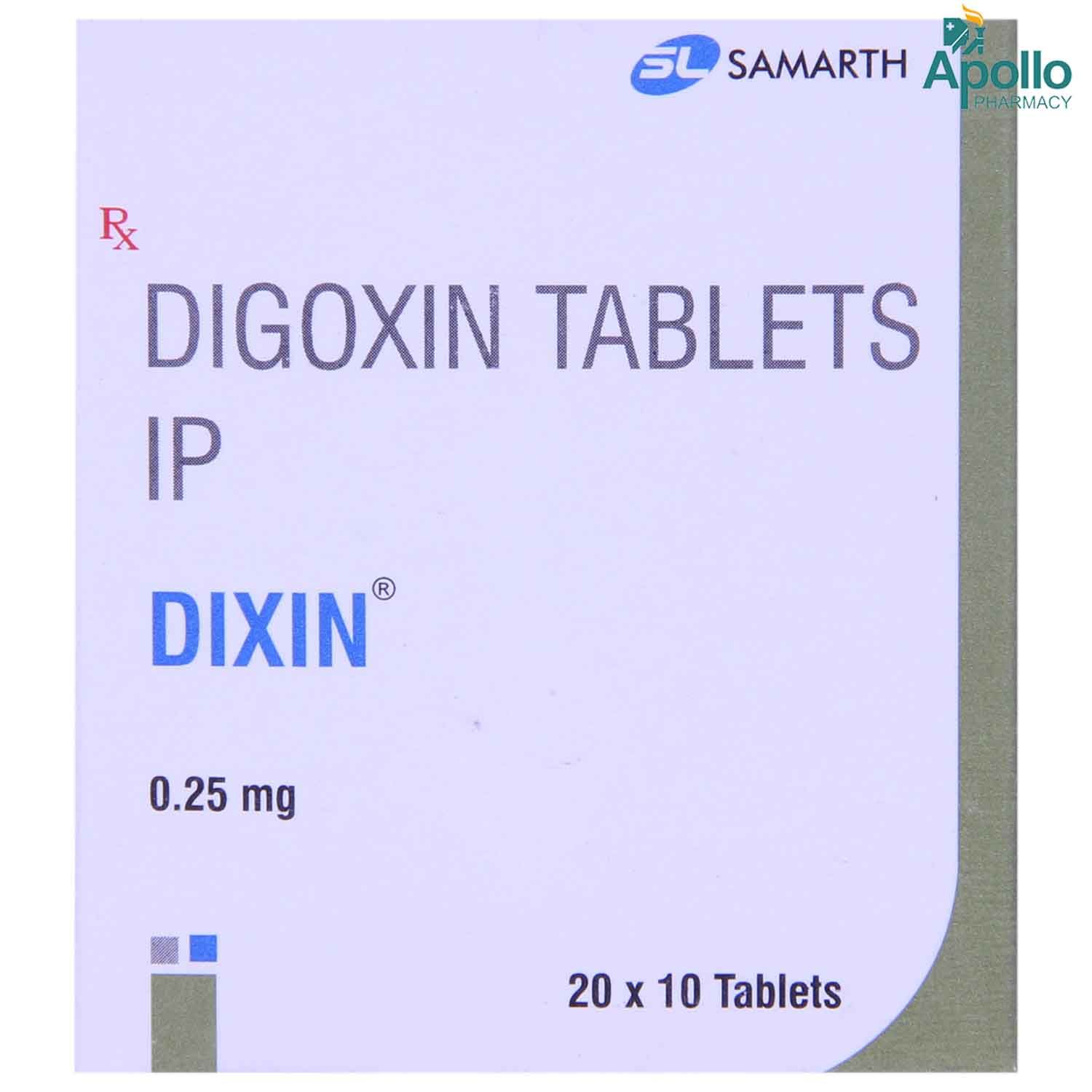 Buy Dixin 0.25 mg Tablet 10's Online