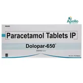 Dolopar-650 Tablet 15's, Pack of 15 TABLETS