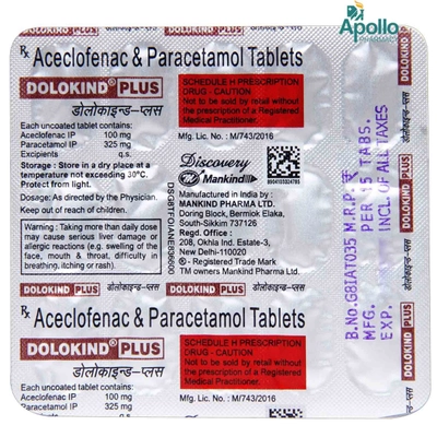 Dolokind Plus Tablet 15's, Pack of 15 TABLETS