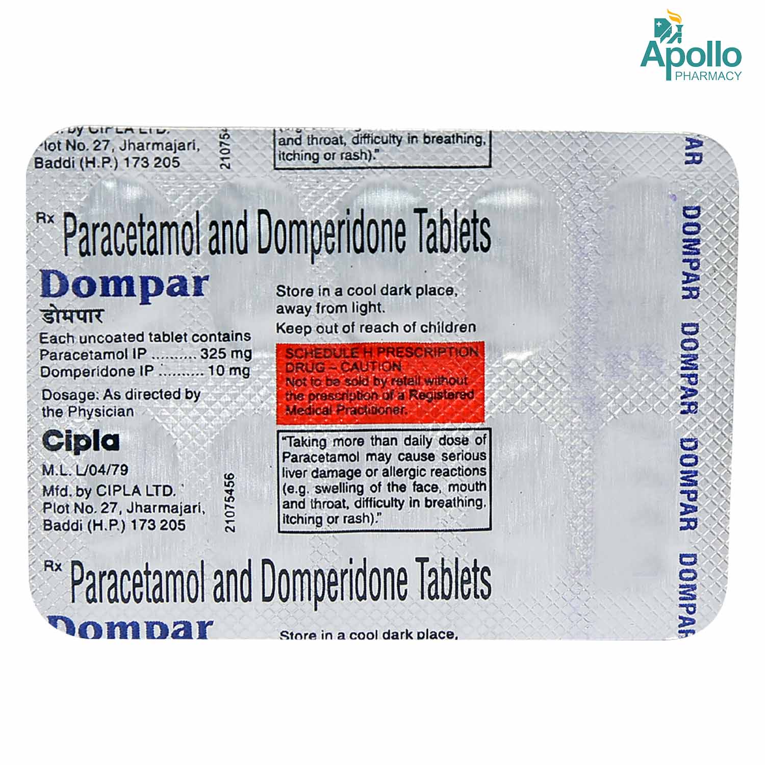 Dompar Tablet 10's, Pack of 10 Dompar Tablet 10's, Pack of 10