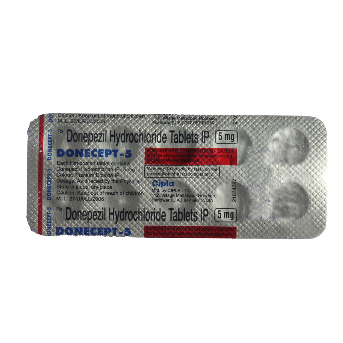 Donecept 5 Tablet 10's, Pack of 10 TabletS Donecept 5 Tablet 10's, Pack of 10 TabletS