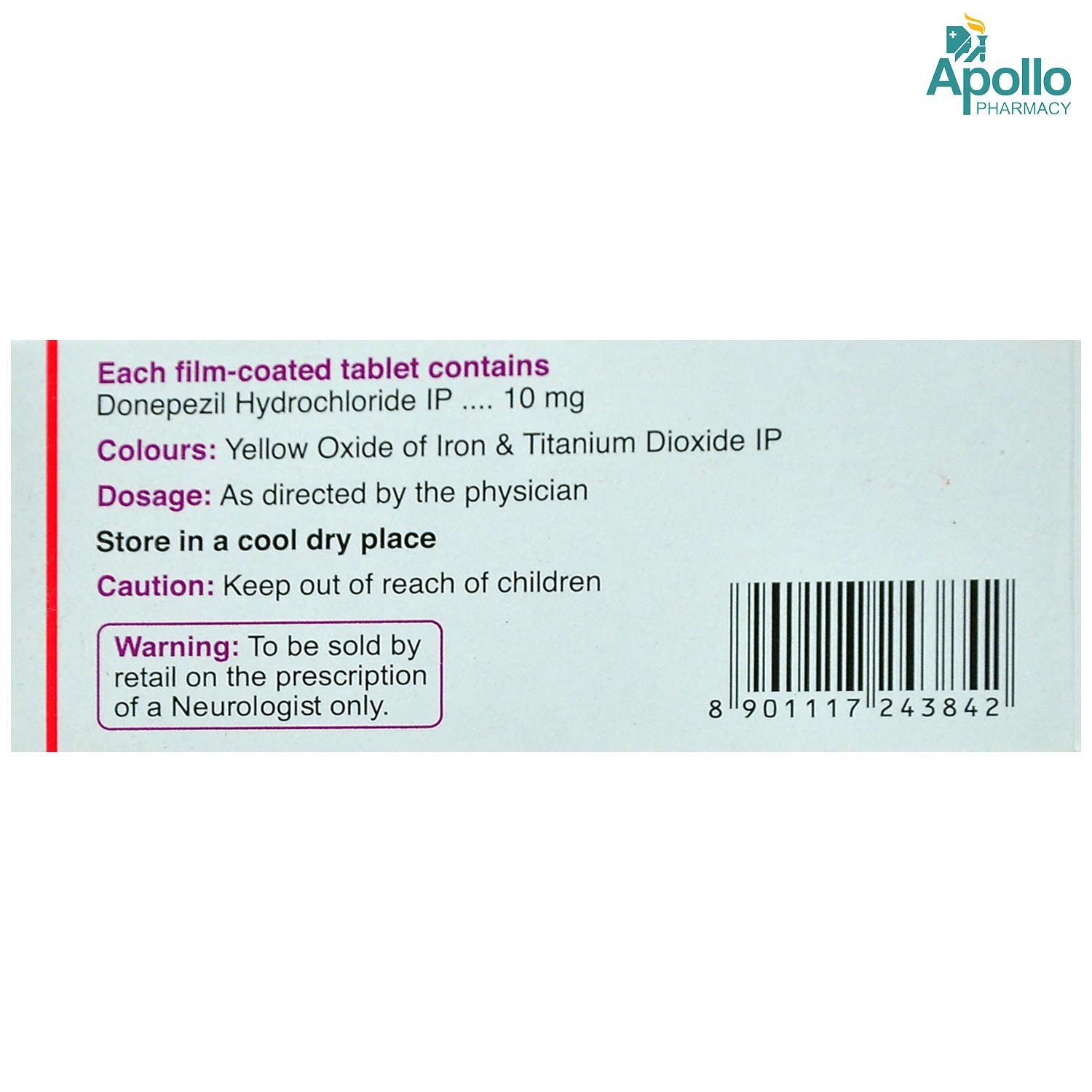 Donecept-10 Tablet 10's, Pack of 10 TabletS Donecept-10 Tablet 10's, Pack of 10 TabletS