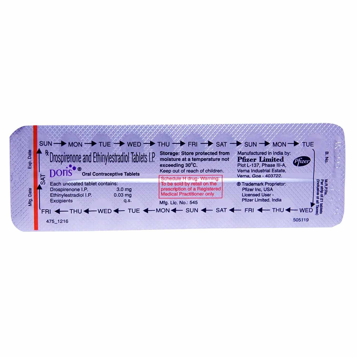 Doris Tablet 21's, Pack of 1 Tablet Doris Tablet 21's, Pack of 1 Tablet