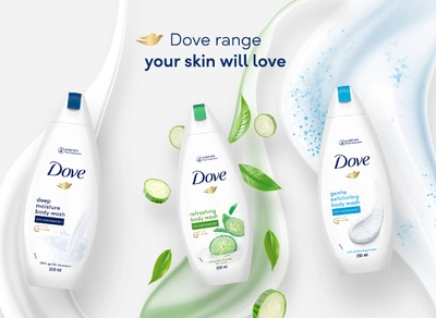 Dove Deep Moisture Body Wash 250 ml | With 100% Plant-Based Moisturisers | Moisturises Skin For 24Hr | 100% Gentle Cleanser | For Dry Skin, Pack of 1