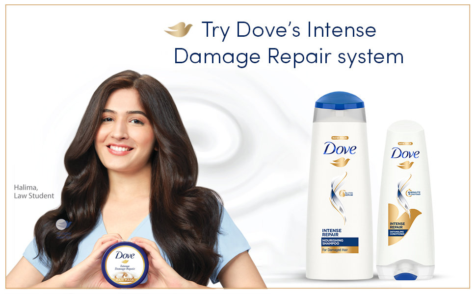 Dove Intense Repair Shampoo, 340 ml, Pack of 1 Dove Intense Repair Shampoo, 340 ml, Pack of 1