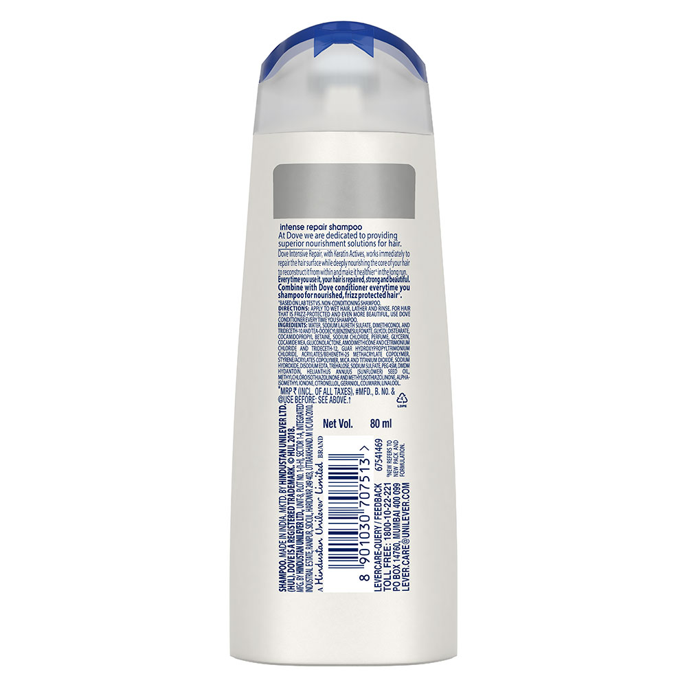 Dove Intense Repair Shampoo, 80 ml, Pack of 1 Dove Intense Repair Shampoo, 80 ml, Pack of 1