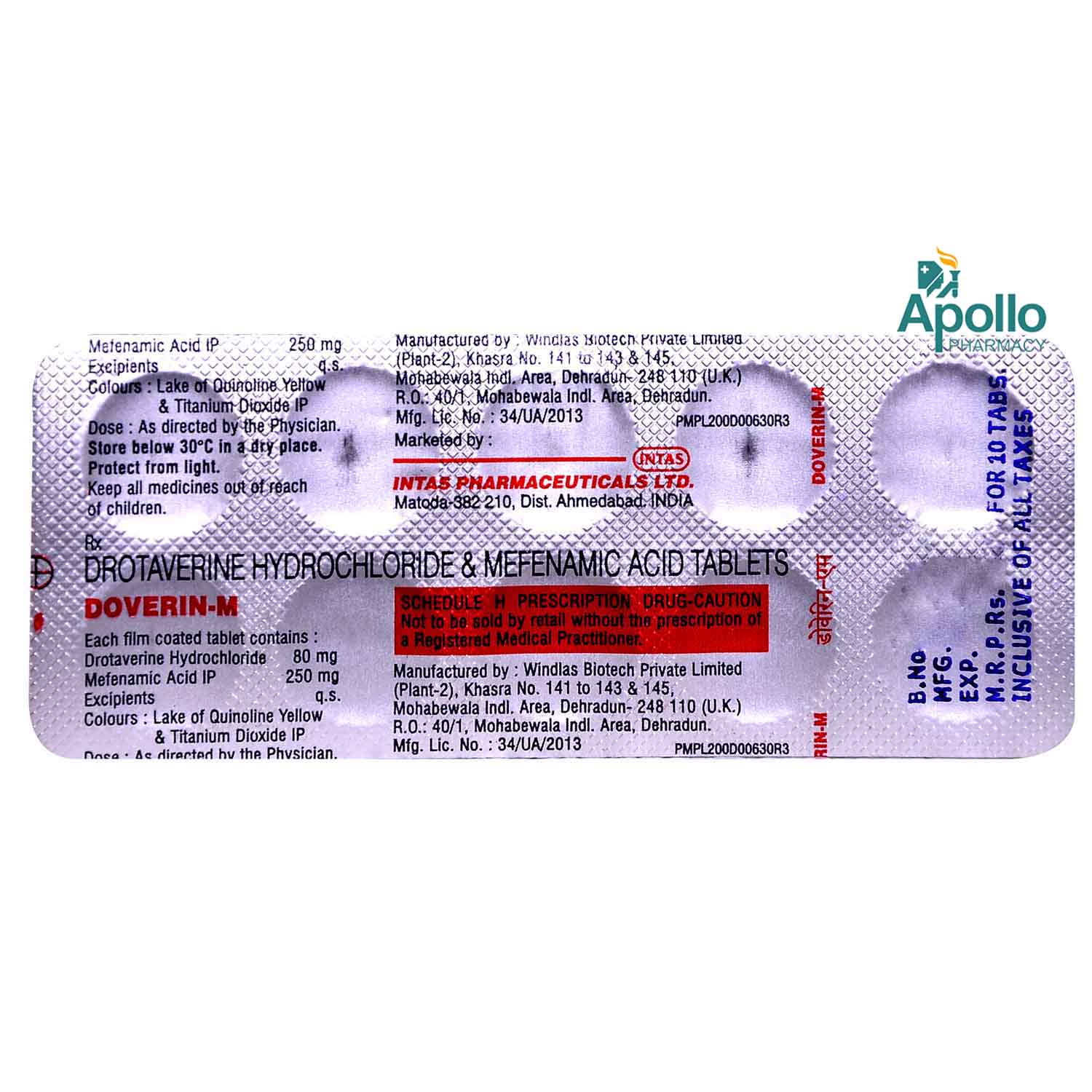 Doverin M Tablet 10's, Pack of 10 TABLETS Doverin M Tablet 10's, Pack of 10 TABLETS