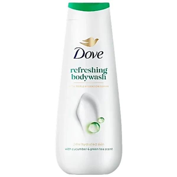 Dove Refreshing Body Wash 300 ml | With Refreshing Cucumber And Green Tea Scent | 100% Plant-Based Moisturisers | Refreshes &amp; Revitalizes | Keep Skin Moiturised For 24hr | Nutrium Moisture | With 100% Gentle Cleansers, Pack of 1