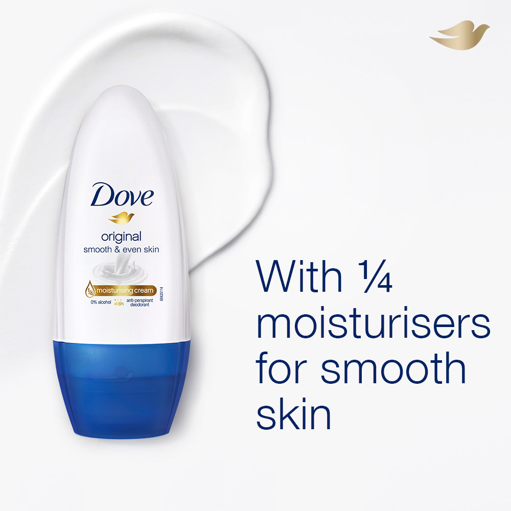 Dove Original Deodrant Roll On 50 ml | 48Hr Protection | Anti Persiprant Deodrant | For Delicate Skin Of Underarms, Pack of 1 Dove Original Deodrant Roll On 50 ml | 48Hr Protection | Anti Persiprant Deodrant | For Delicate Skin Of Underarms, Pack of 1