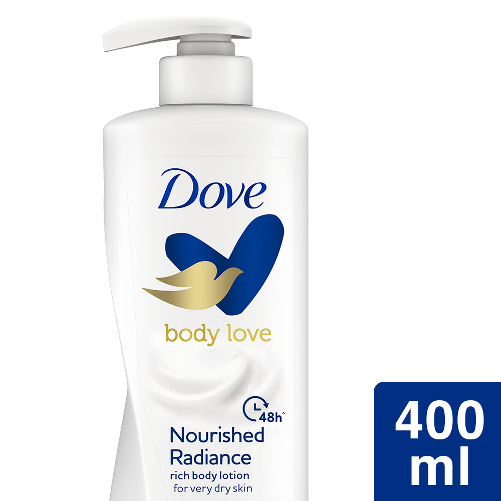Dove Body Love Nourished Radiance Body Lotion 400 ml | With Plant Based Moisturizers | With Nutri Duo | 48 Hr Long Lasting Hydration | Gives Smooth Radiant Skin | For Very Dry Skin, Pack of 1 Dove Body Love Nourished Radiance Body Lotion 400 ml | With Plant Based Moisturizers | With Nutri Duo | 48 Hr Long Lasting Hydration | Gives Smooth Radiant Skin | For Very Dry Skin, Pack of 1