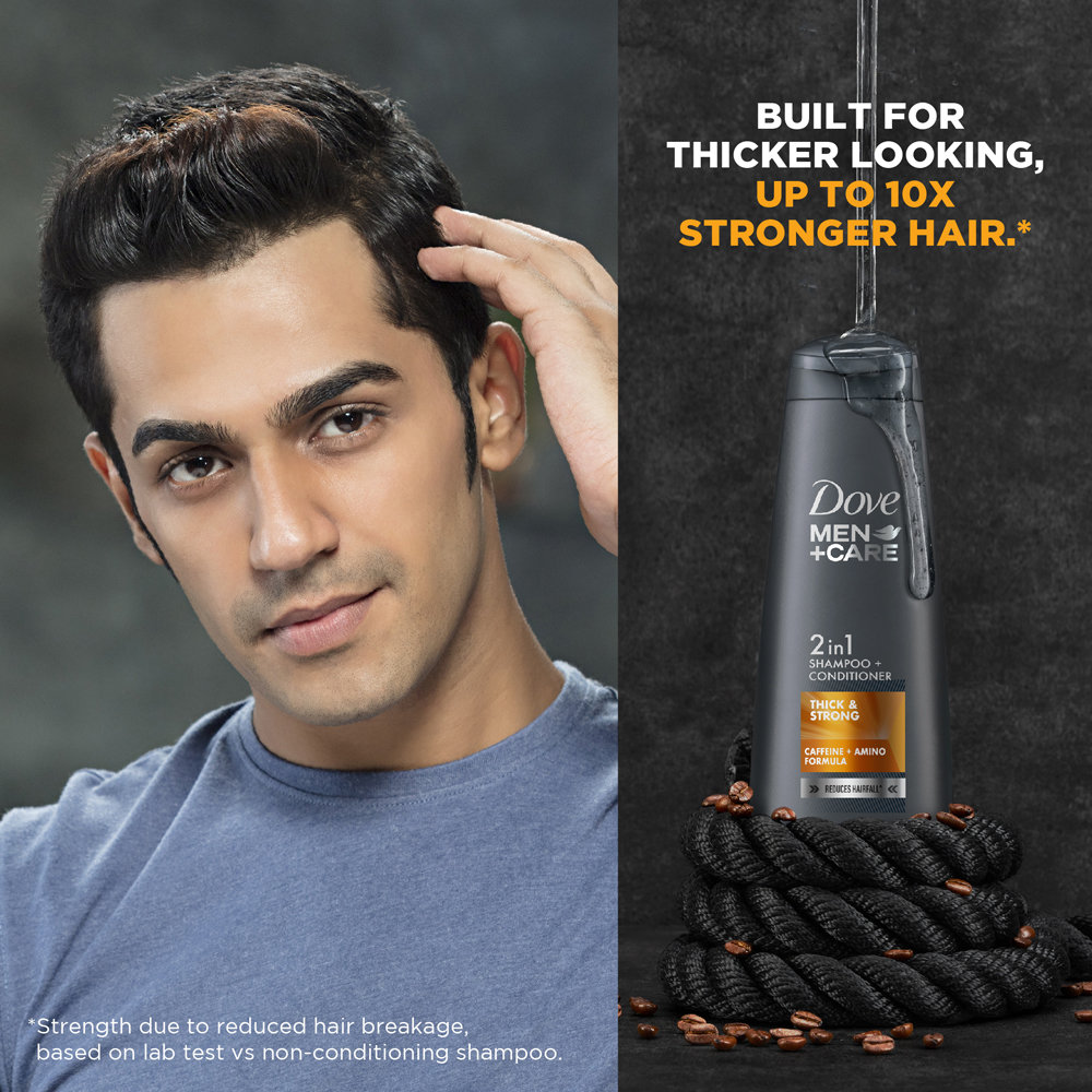 Dove Men+Care Thick & Strong 2in1 Shampoo + Conditioner, 180 ml, Pack of 1 Dove Men+Care Thick & Strong 2in1 Shampoo + Conditioner, 180 ml, Pack of 1