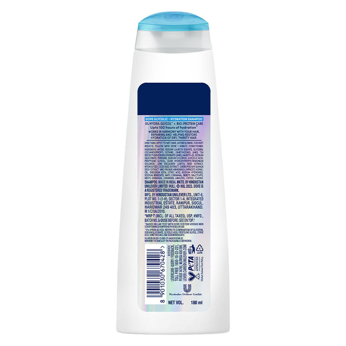 Dove Glycolic+ Hydration Shampoo, 180 ml, Pack of 1 Dove Glycolic+ Hydration Shampoo, 180 ml, Pack of 1