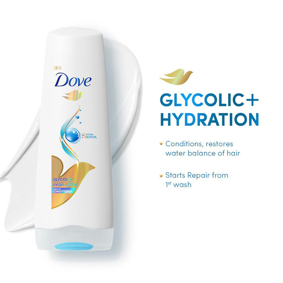 Dove Glycolic+ Hydration Conditioner, 175 ml, Pack of 1 Dove Glycolic+ Hydration Conditioner, 175 ml, Pack of 1