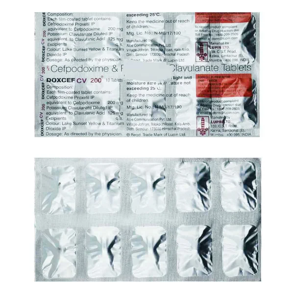Doxcef CV 200 Tablet 10's, Pack of 10 TABLETS
