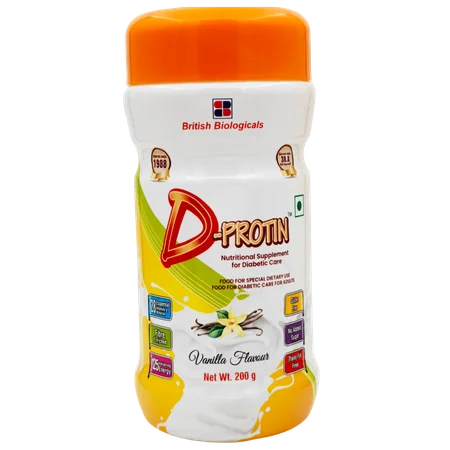 D-Protin Vanilla Flavour Powder, 200 gm Tin
