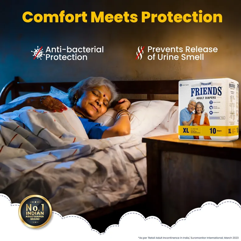 Buy Friends Premium Adult Diapers XL, 10 Count | 19 Minutes Delivery ...