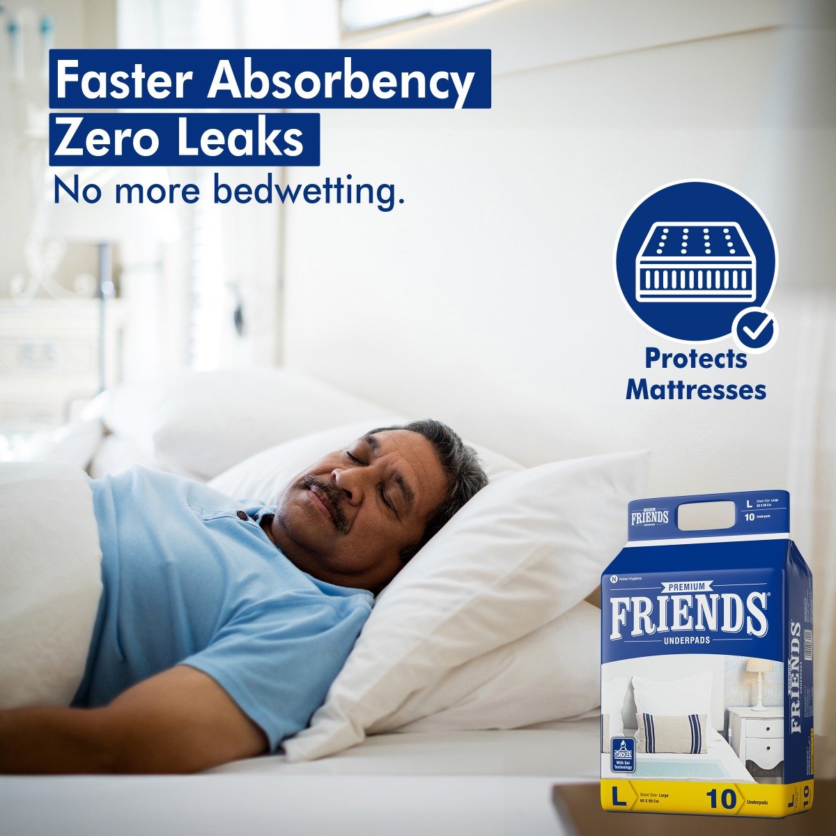 Friends Premium Adult Underpad Large, 10 Count, Pack of 1 Friends Premium Adult Underpad Large, 10 Count, Pack of 1