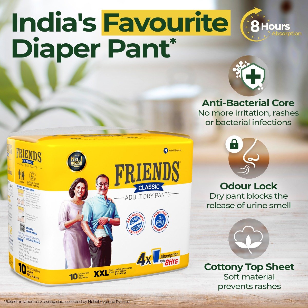 Friends Classic Adult Dry Pants XXL, 10 Count, Pack of 1 Friends Classic Adult Dry Pants XXL, 10 Count, Pack of 1