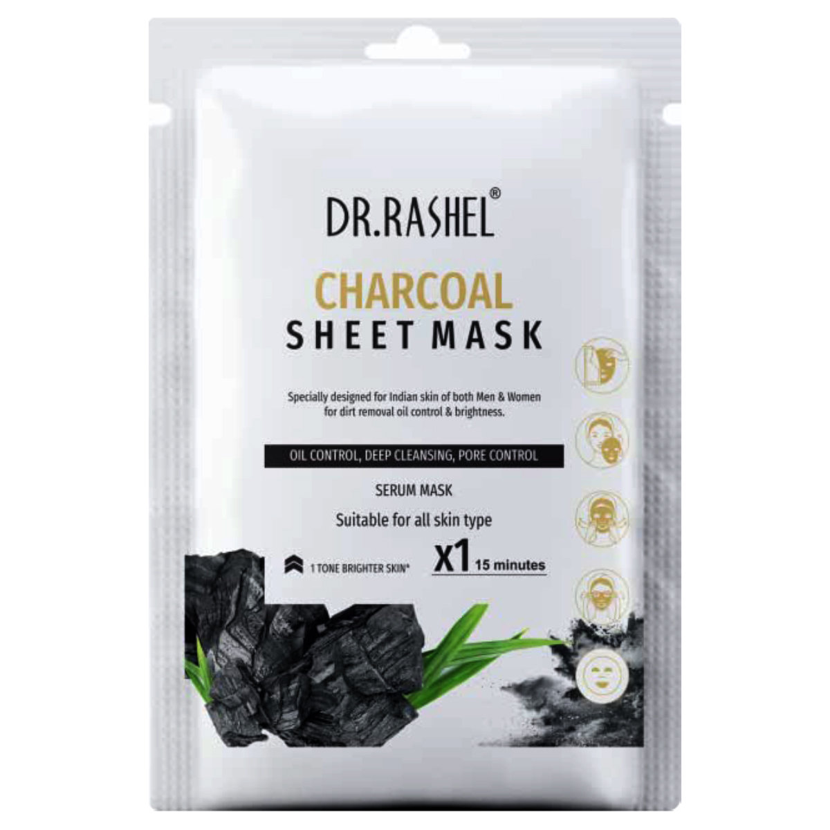Dr.Rashel Charcoal Face Sheet Mask, 20 gm, Pack of 1 Dr.Rashel Charcoal Face Sheet Mask, 20 gm, Pack of 1
