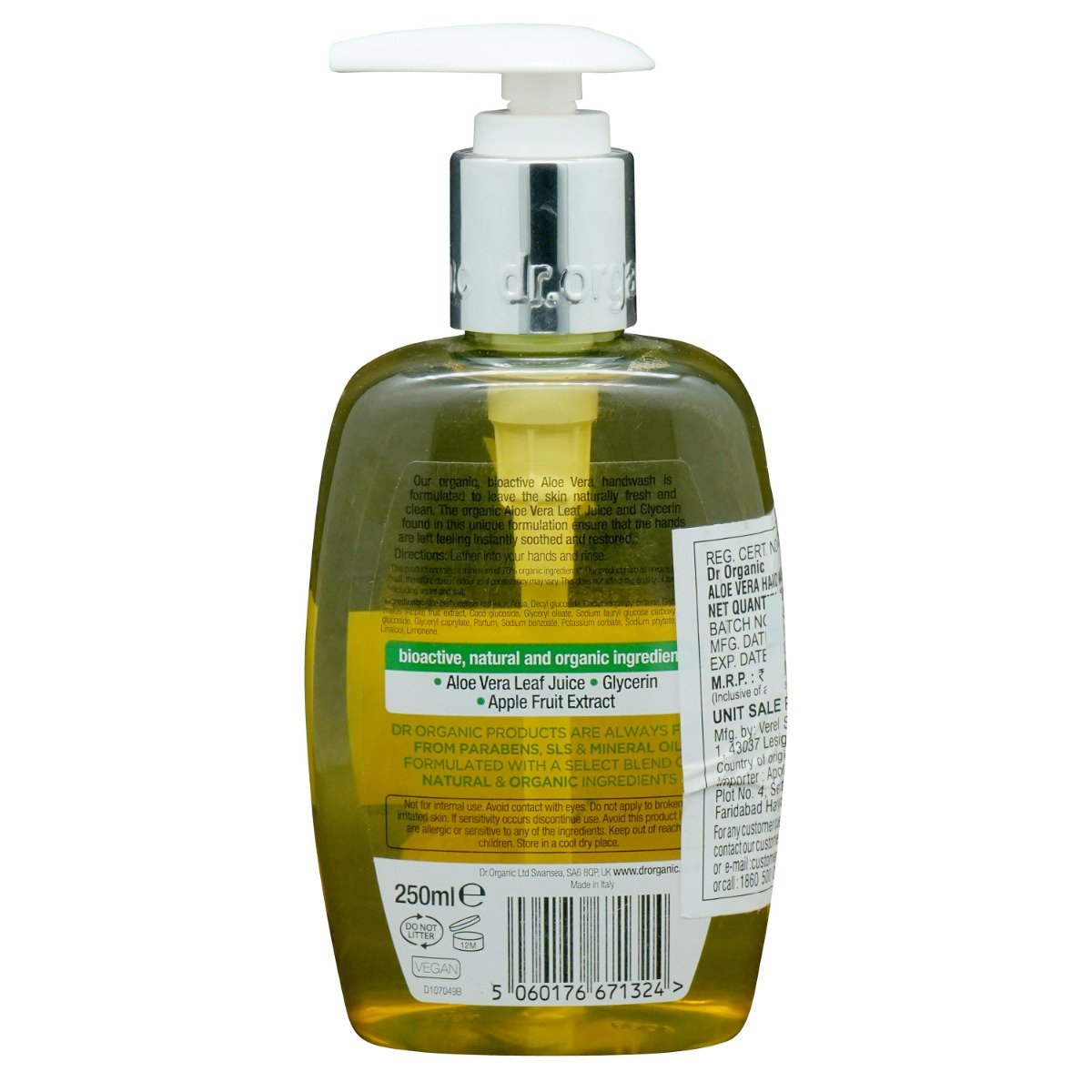 Dr. Organic Organic Aloe Vera Handwash, 250 ml, Pack of 1 Dr. Organic Organic Aloe Vera Handwash, 250 ml, Pack of 1