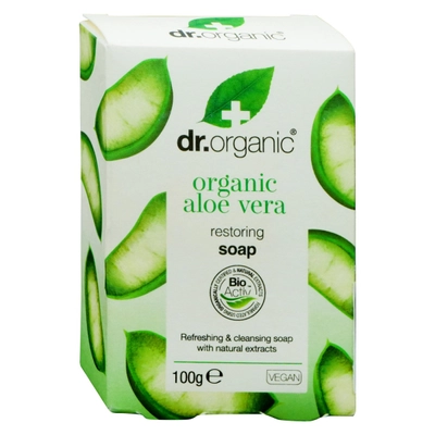 Dr. Organic Organic Aloe Vera Soap 100 gm | With Natural Extracts | Refreshing, Cleansing &amp; Restoring Soap | For All Skin Type, Pack of 1