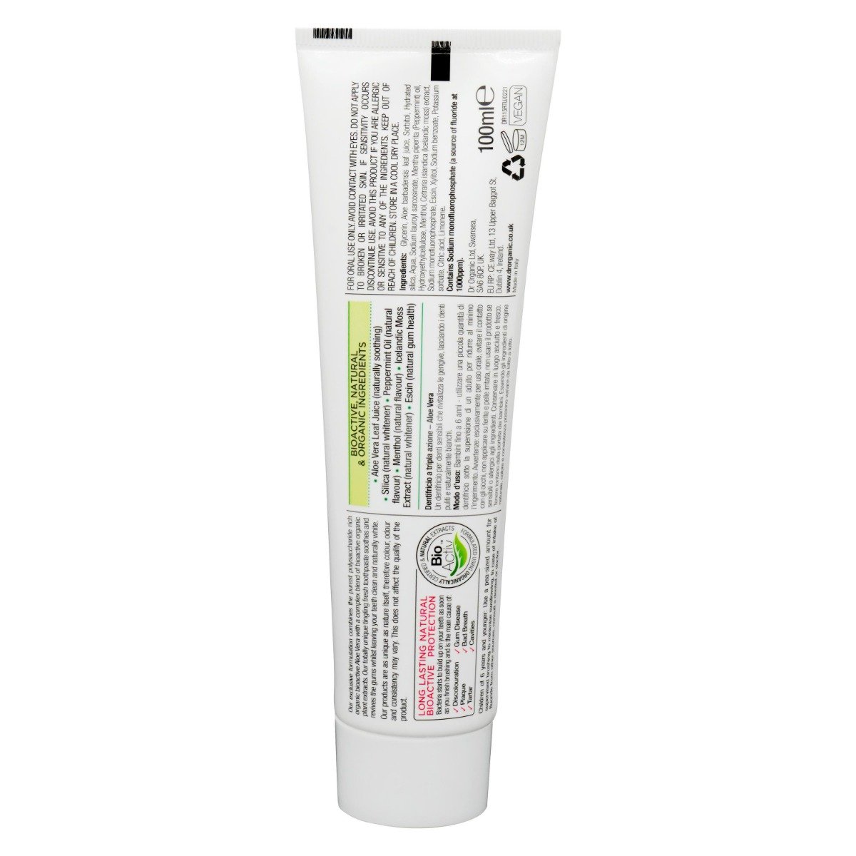 Dr. Organic Organic Aloe Vera Toothpaste, 100 ml, Pack of 1 Dr. Organic Organic Aloe Vera Toothpaste, 100 ml, Pack of 1