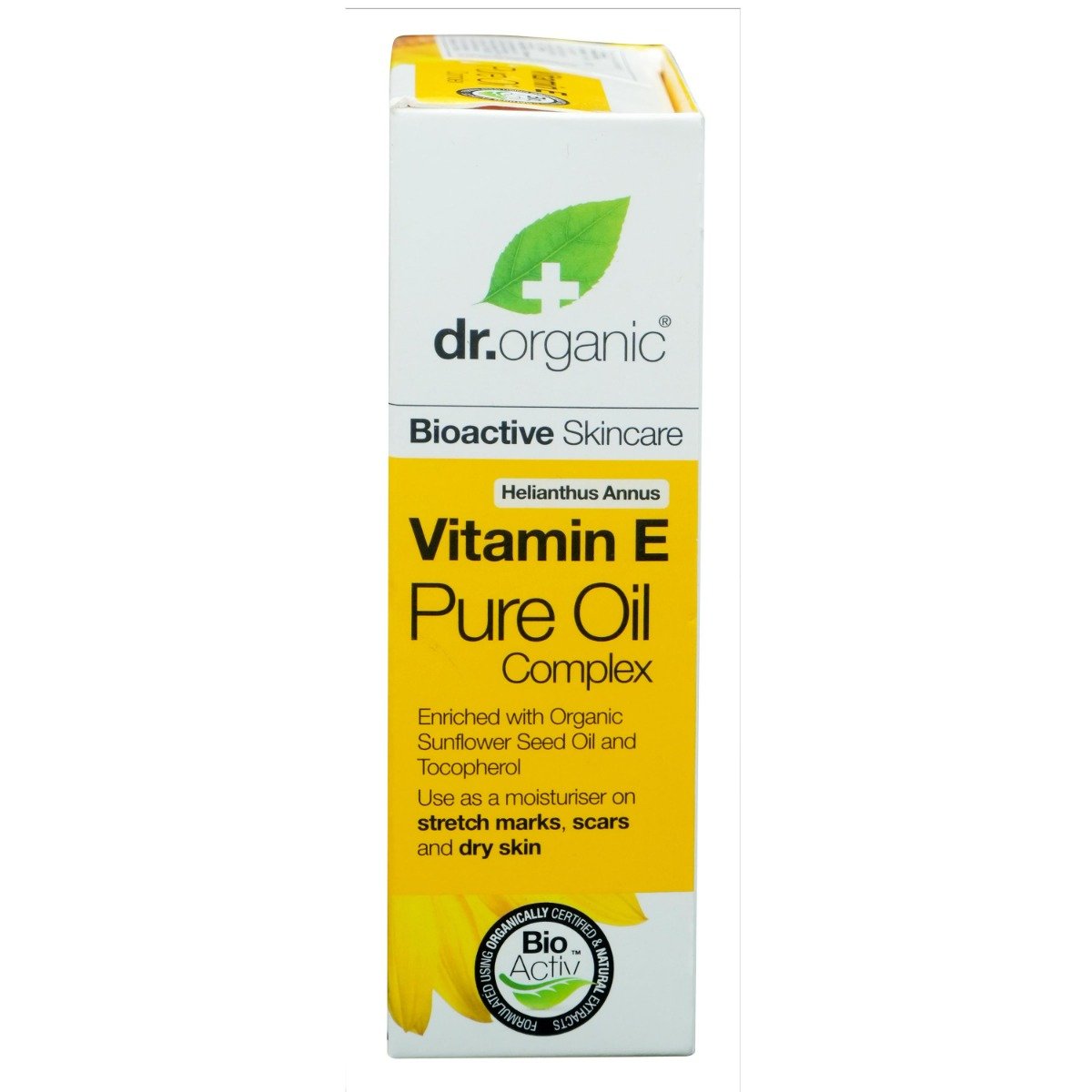 Dr. Organic Vitamin E Pure Oil 50 ml | Organic Sunflower Seed Oil & Tocopherol | Provides Moisturisation On Rough, Dry Skin, Stretch Marks, Uneven Skin, Wrinkles | For Normal To Dry Skin, Pack of 1 Dr. Organic Vitamin E Pure Oil 50 ml | Organic Sunflower Seed Oil & Tocopherol | Provides Moisturisation On Rough, Dry Skin, Stretch Marks, Uneven Skin, Wrinkles | For Normal To Dry Skin, Pack of 1