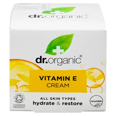 Dr. Organic Vitamin E Cream 50 ml | Vitamin E | Intense Moisturizing &amp; Restoring Cream | Deep Hydration For Healthy Skin | For All Skin Type, Pack of 1